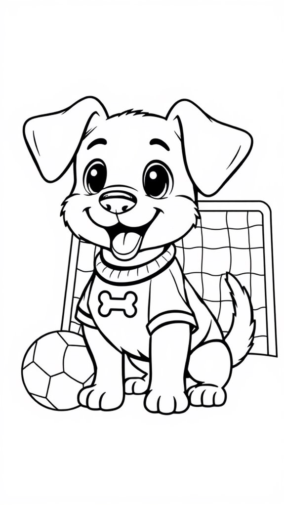 adorable canine soccer illustration