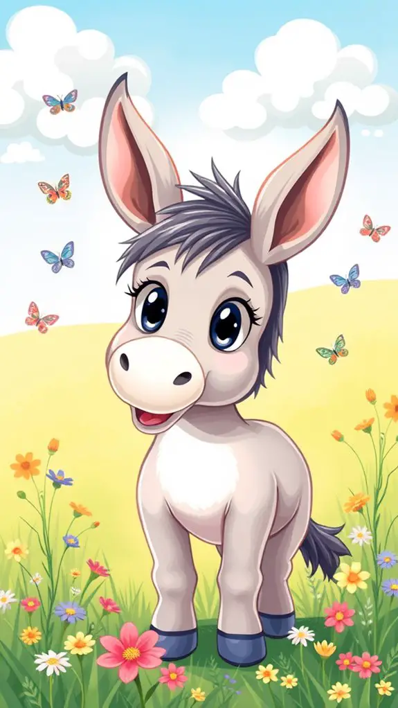 adorable donkey art illustration