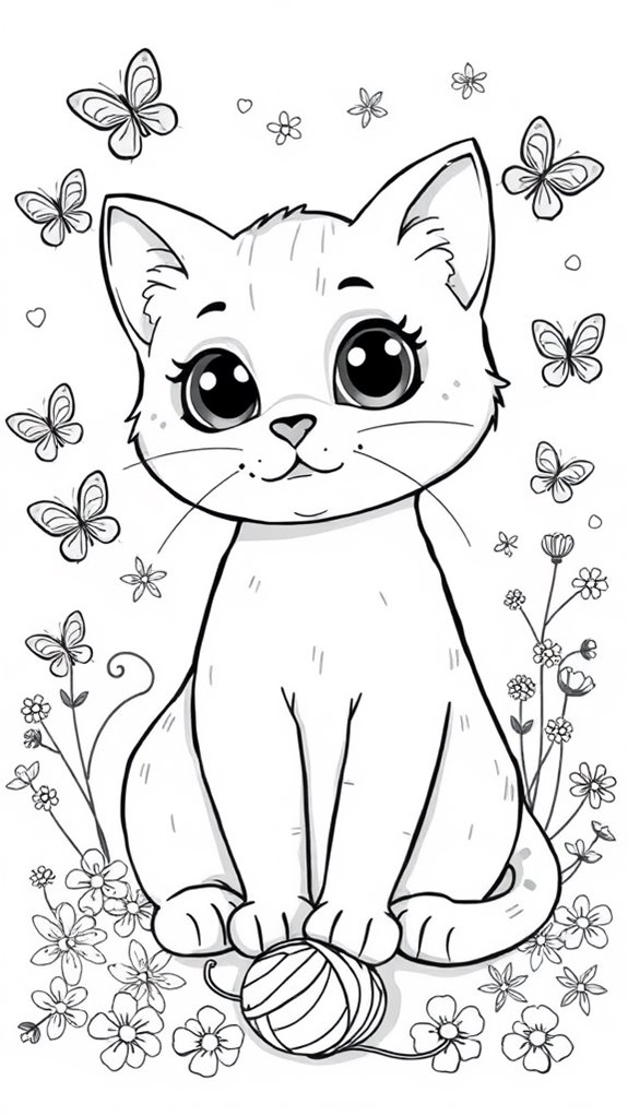 adorable feline coloring activity