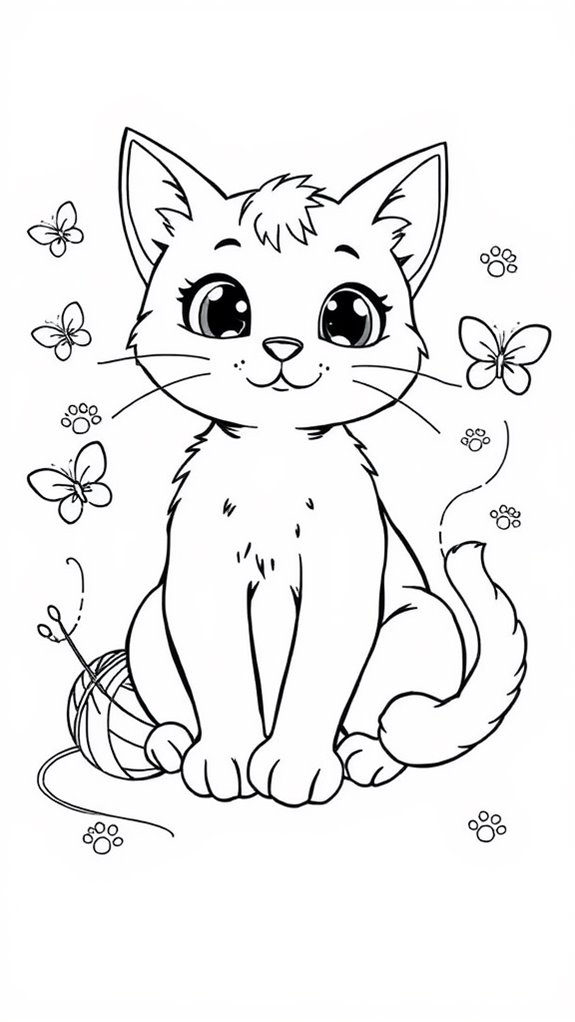 adorable feline coloring activity