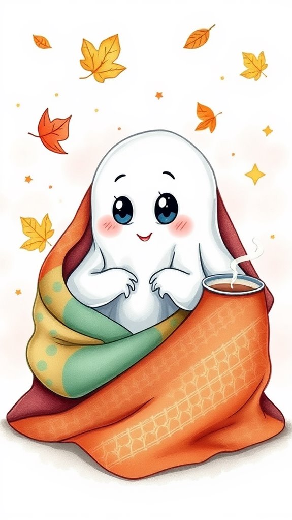 adorable ghost wrapped snugly
