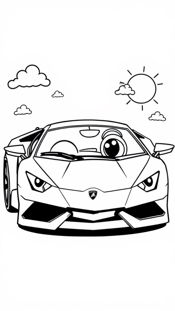 adorable lamborghini coloring page