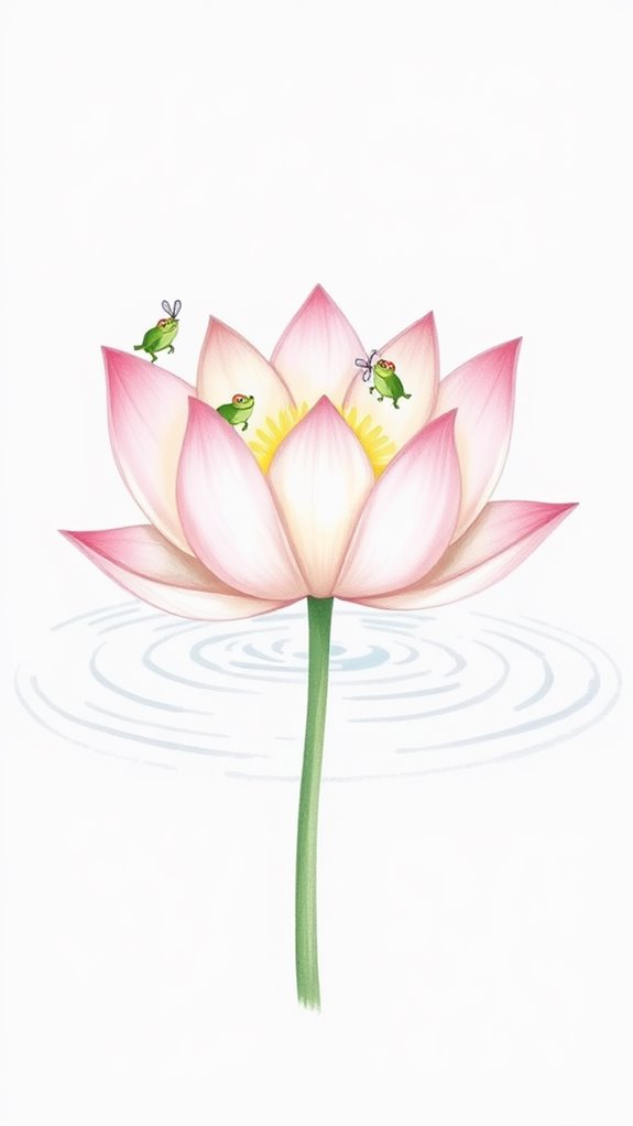 adorable lotus flower illustration