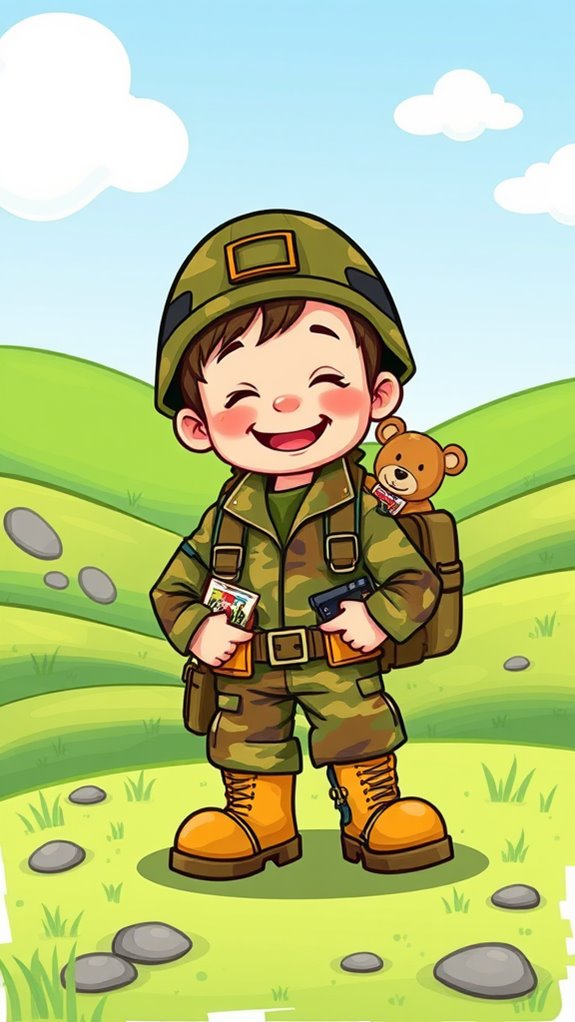 adorable military character illustration