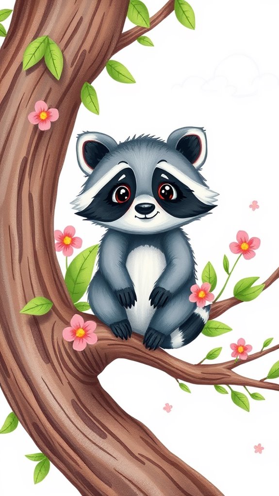 adorable raccoon artwork sketch