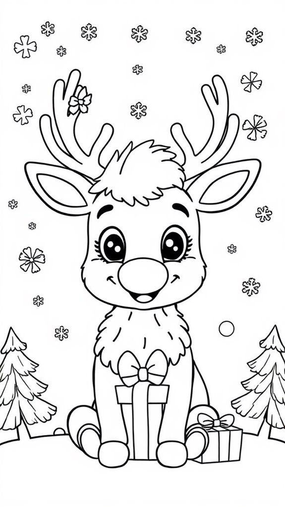 adorable reindeer coloring activity