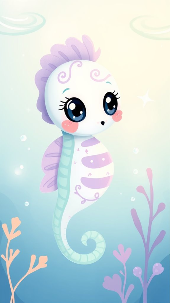 adorable seahorse illustration artwork