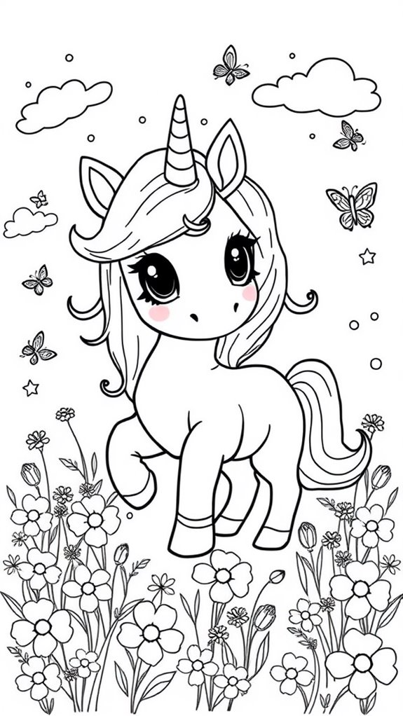 adorable unicorn coloring activity