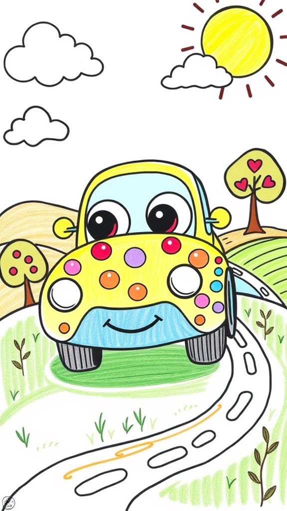adorable vehicle illustration design