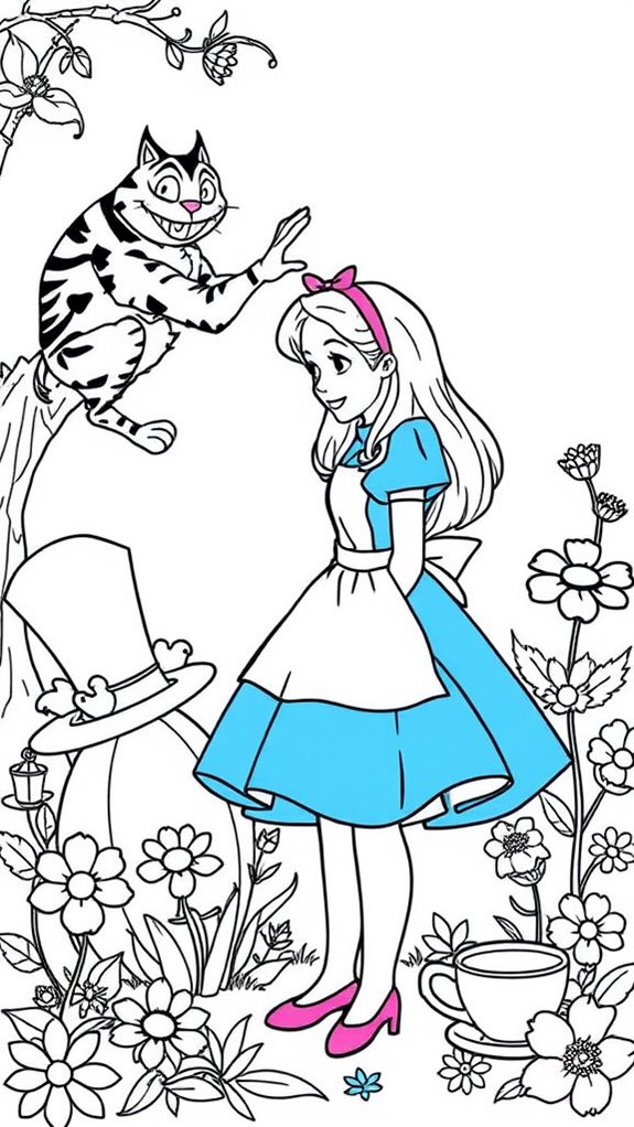 alice in wonderland coloring page