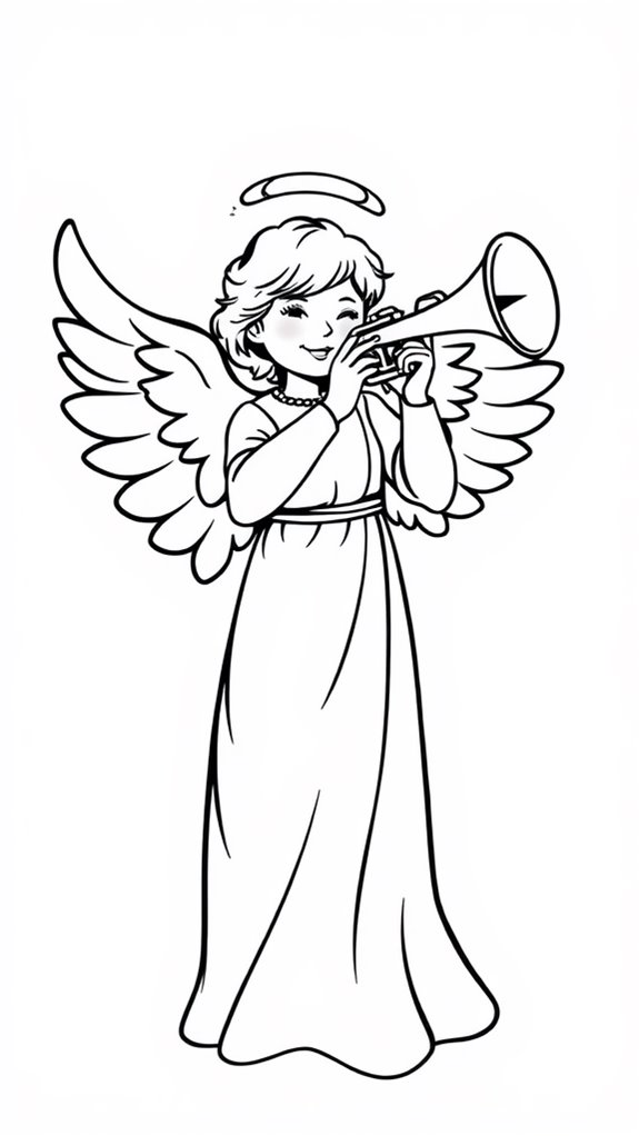 angel trumpet coloring page