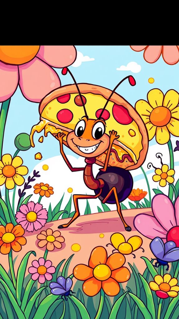 ant carrying food illustration