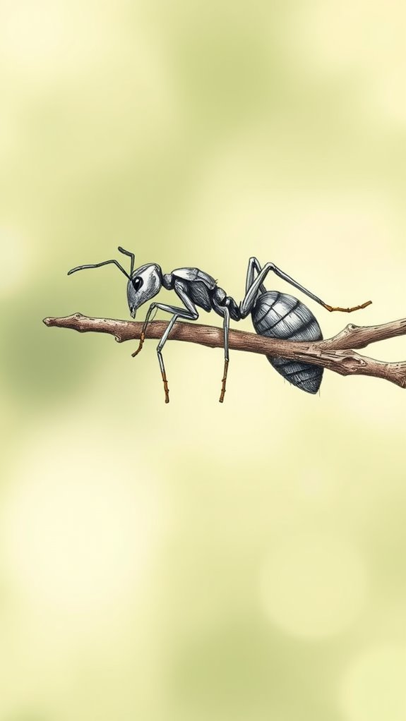 ant perched on branch