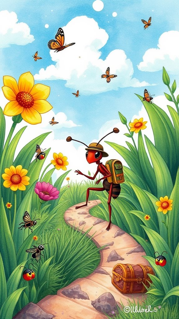ants exploring nature art