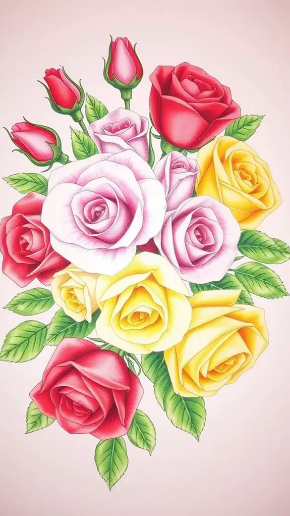 artistic floral arrangement illustration