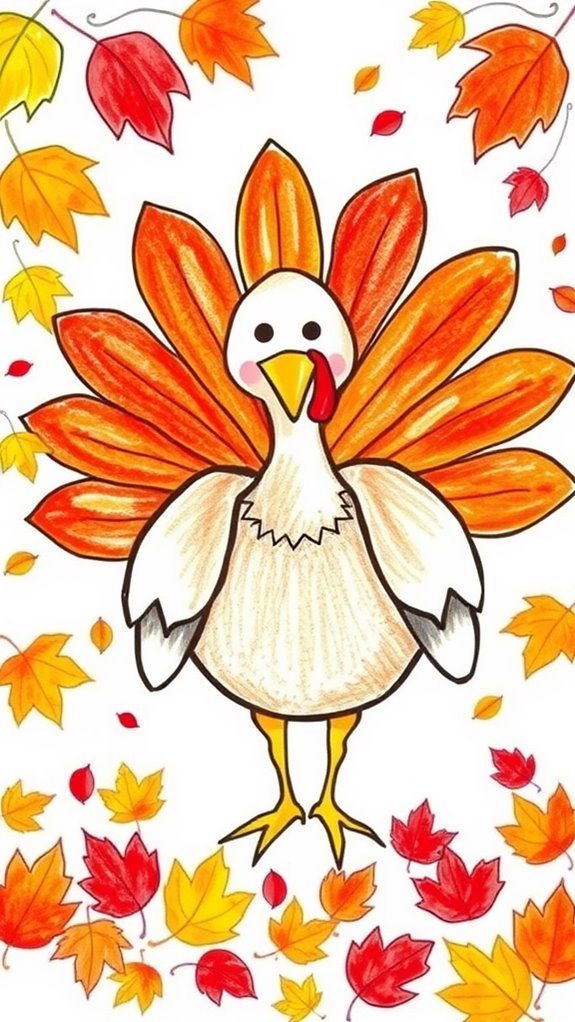 autumn turkey leaf illustration