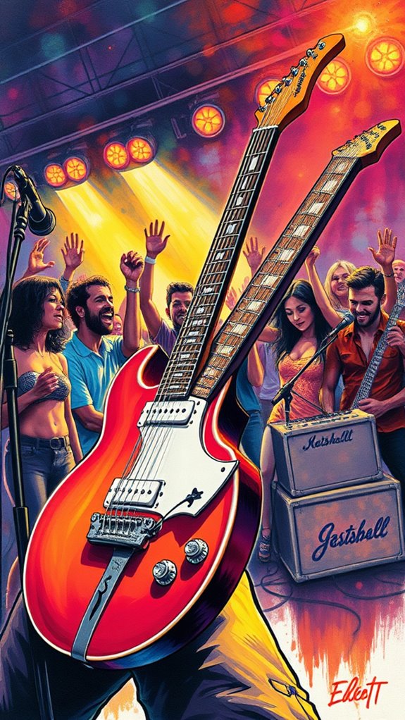 band performing with electric guitar
