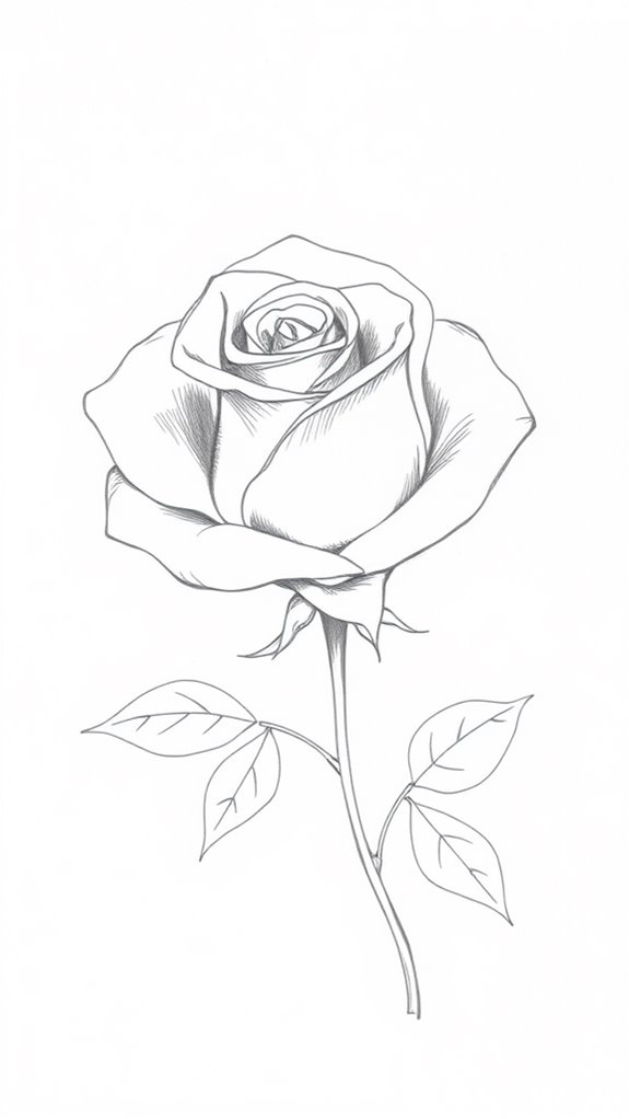 basic rose drawing tutorial