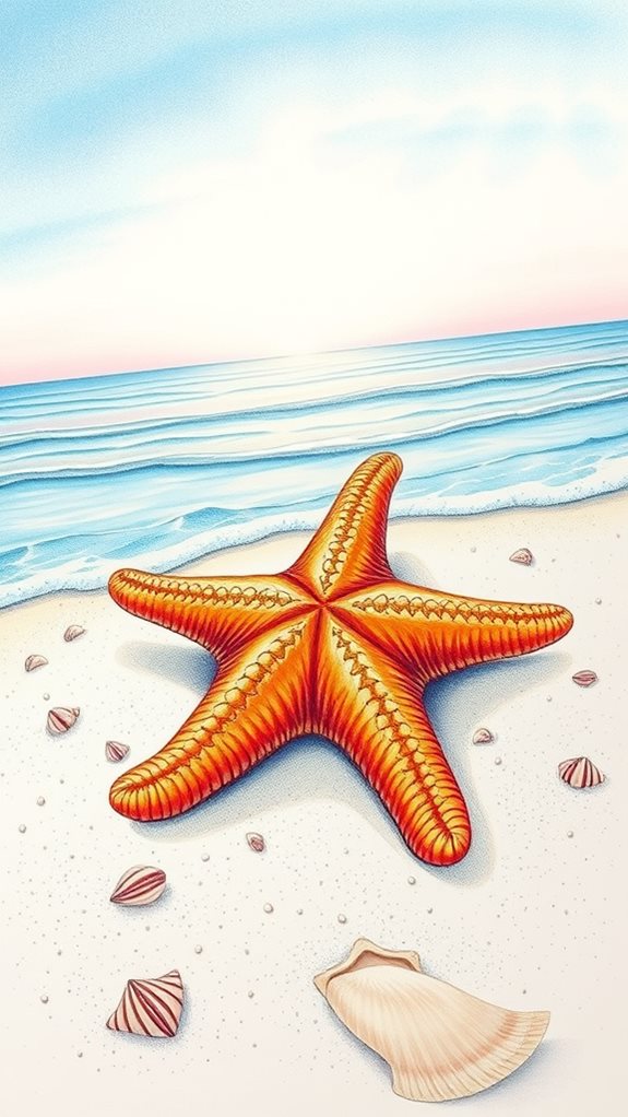 beach starfish art creation