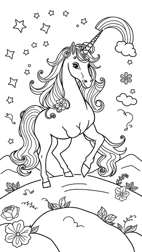 beautiful unicorn coloring page