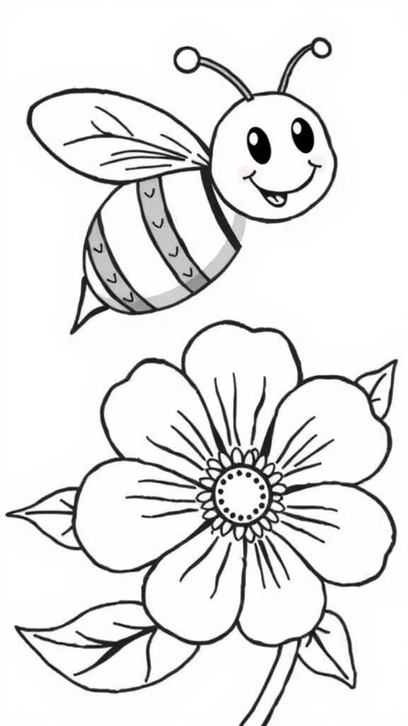 bee and flower illustration