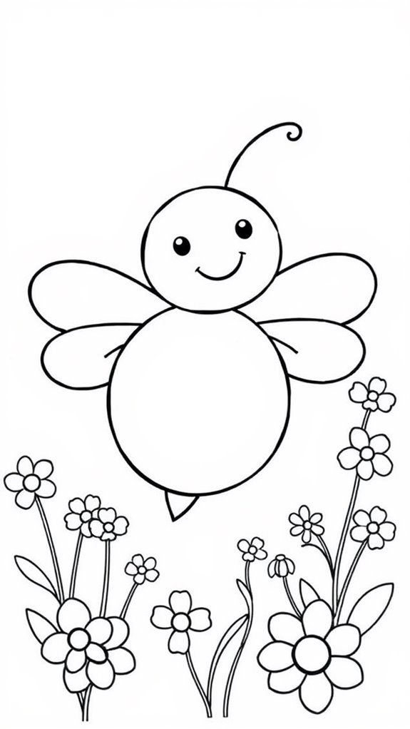 bee line art coloring
