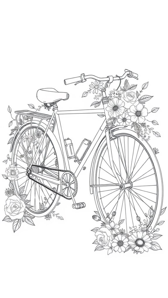 bike adorned with flowers