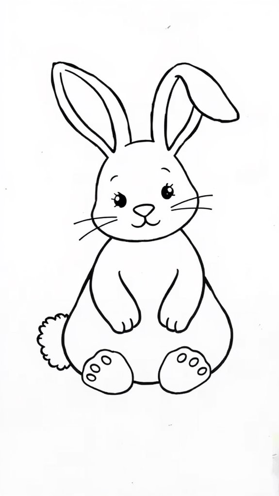 bunny coloring page outline