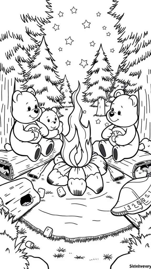 campfire coloring page fun