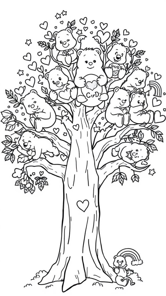 care bear coloring activity