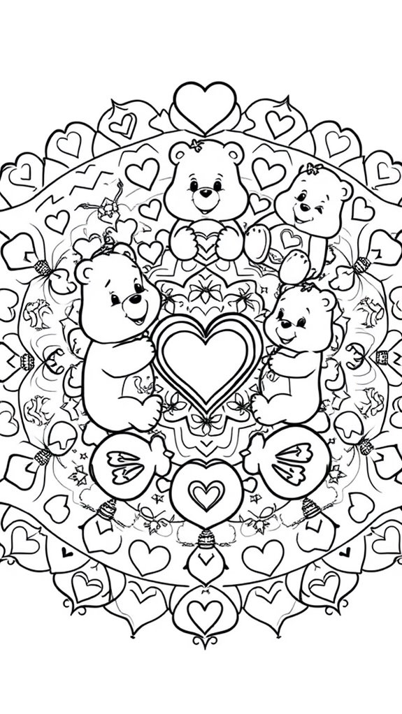 care bear mandala coloring page