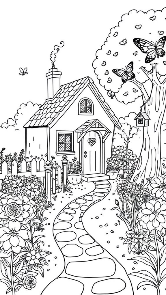 charming cottage coloring page