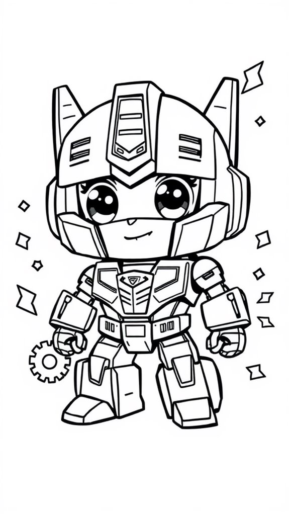 chibi transformers coloring page