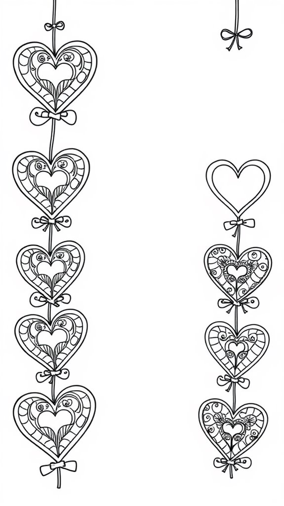 colorful heart garland art