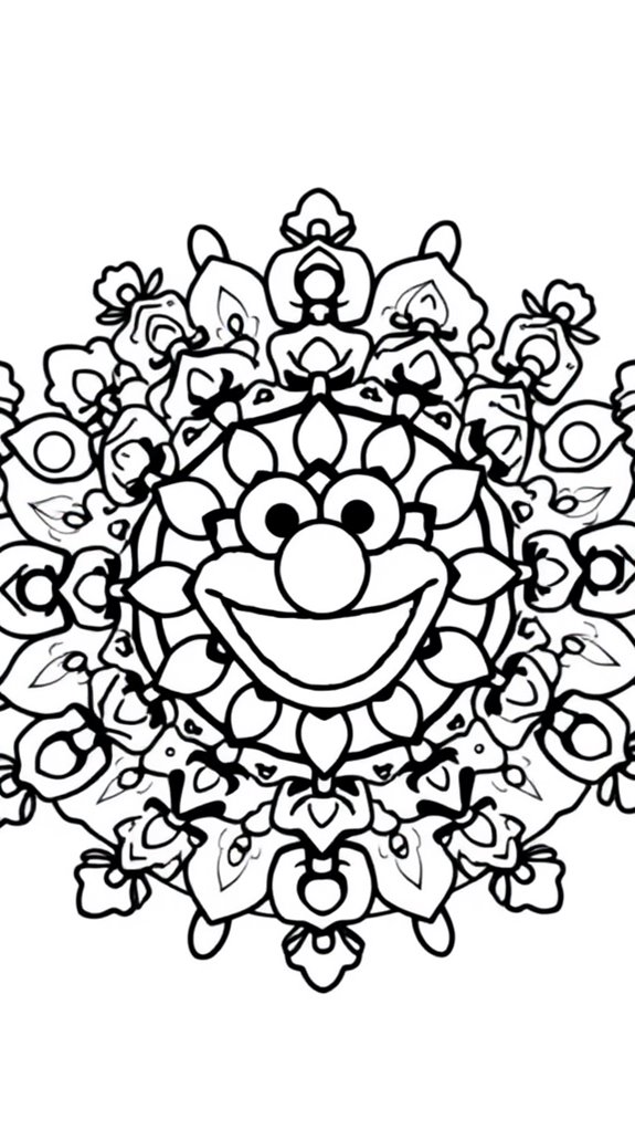 colorful sesame street mandala