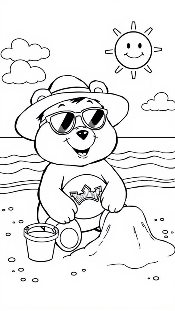 coloring page care bear