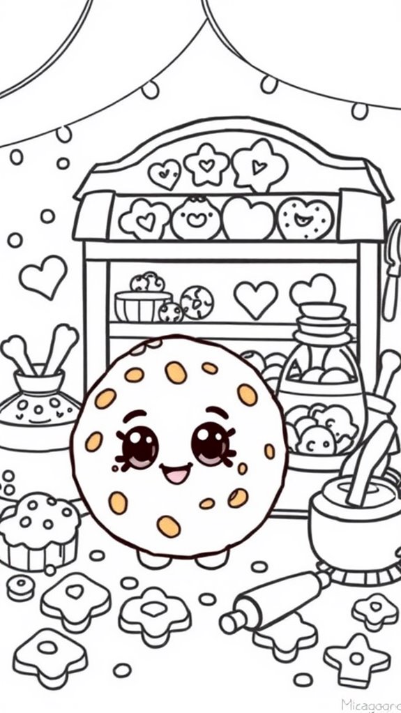 coloring page cookie shopkins