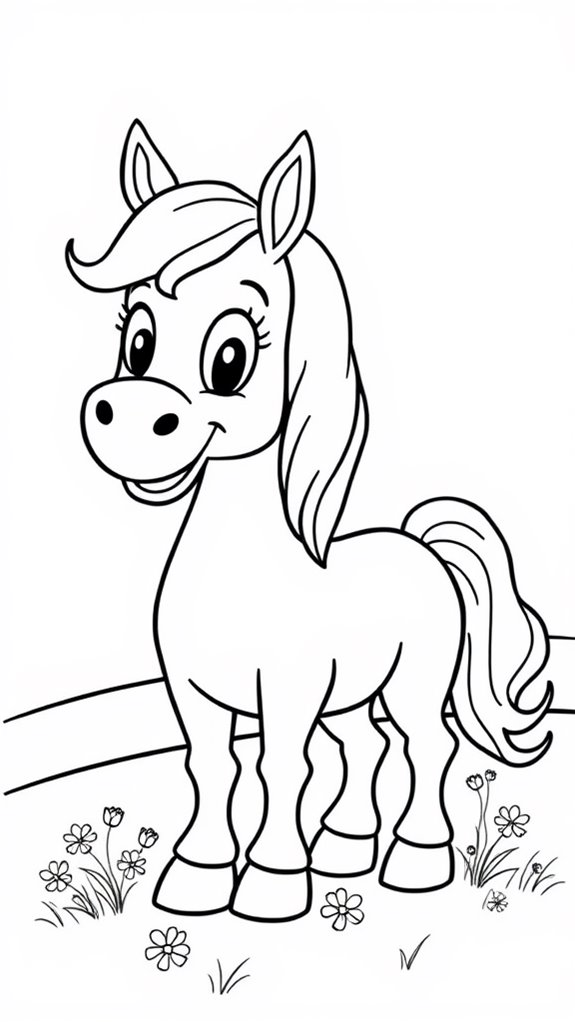 coloring page for horses