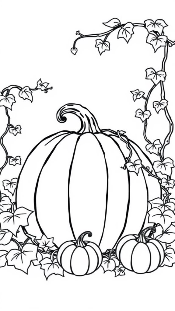 coloring page giant pumpkin