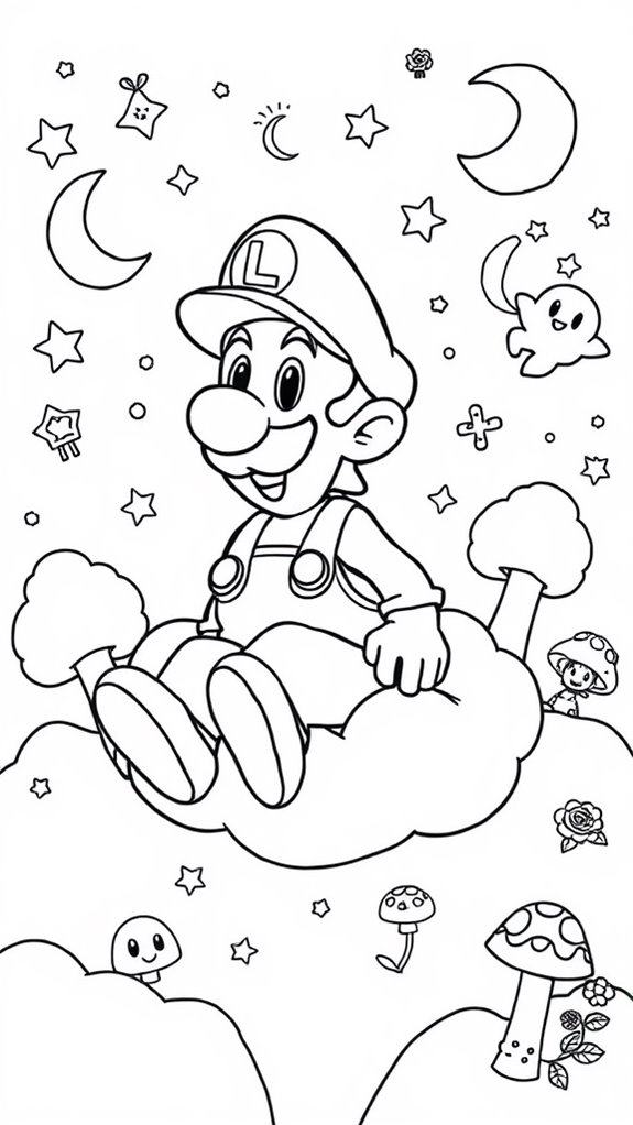 coloring page luigi s dream