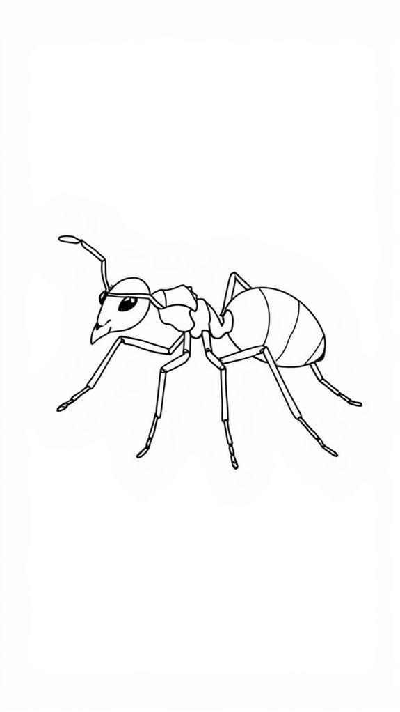 continuous line ant illustration