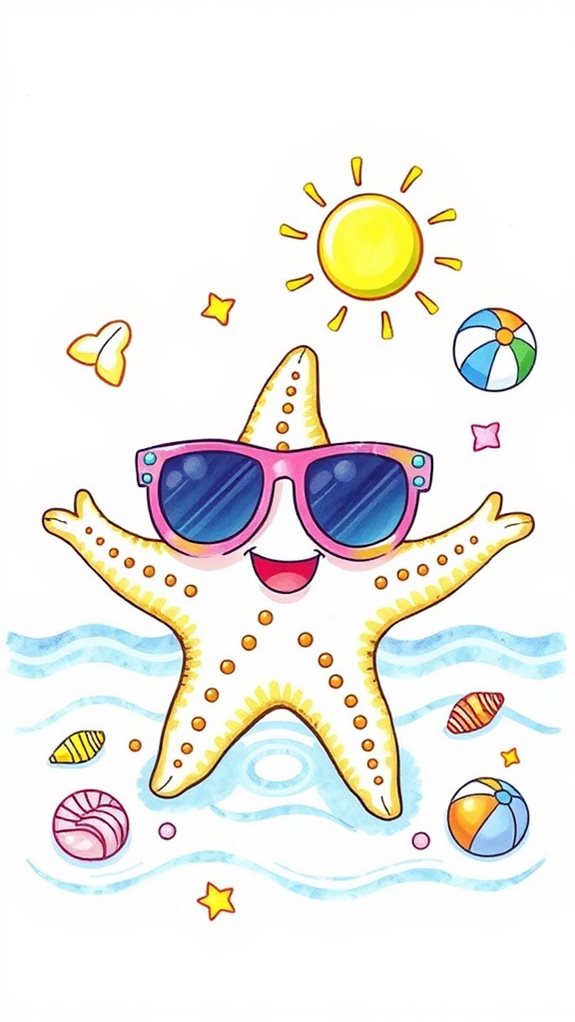 cool starfish wearing shades