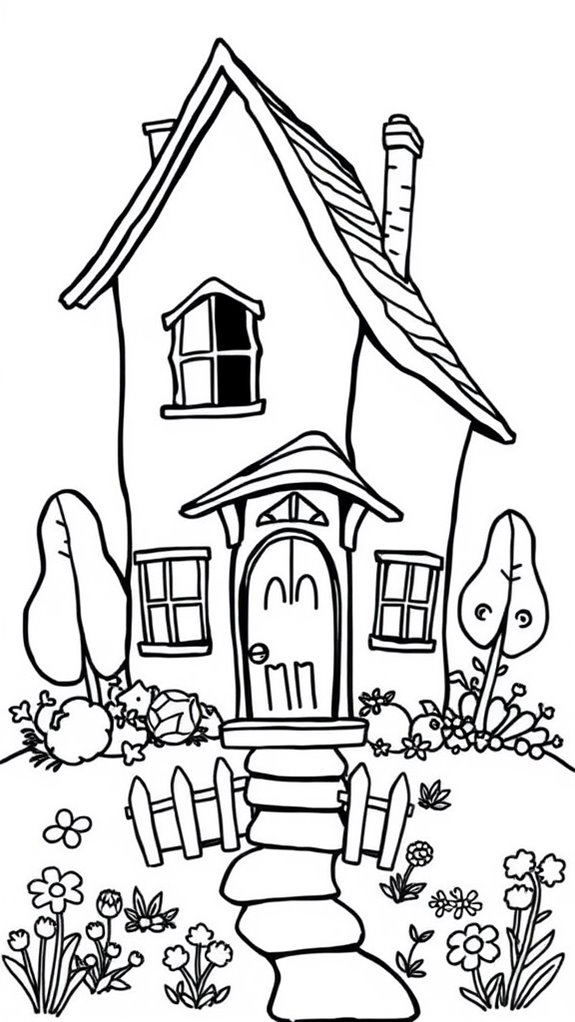 coraline house coloring page