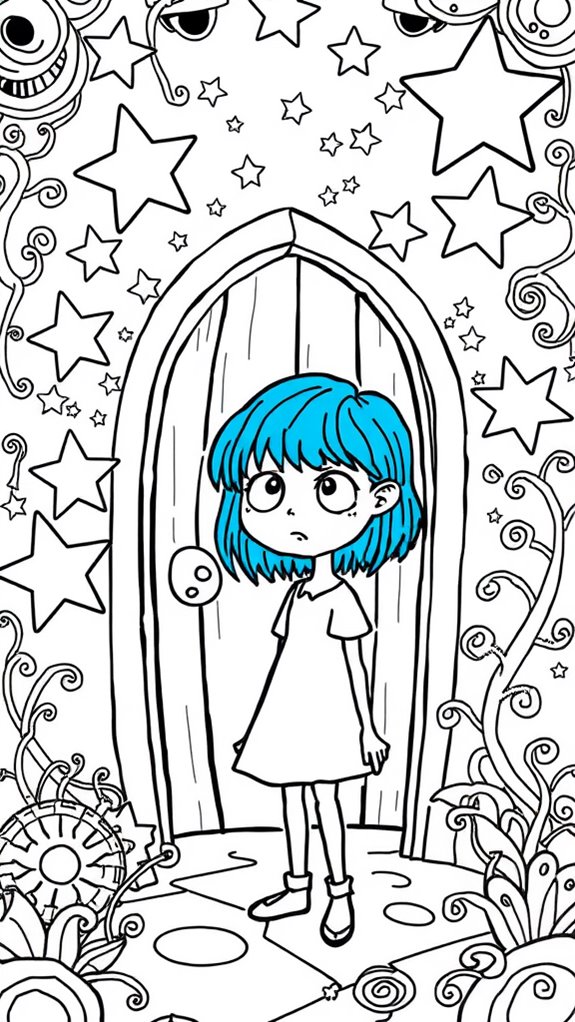 coraline stars coloring page