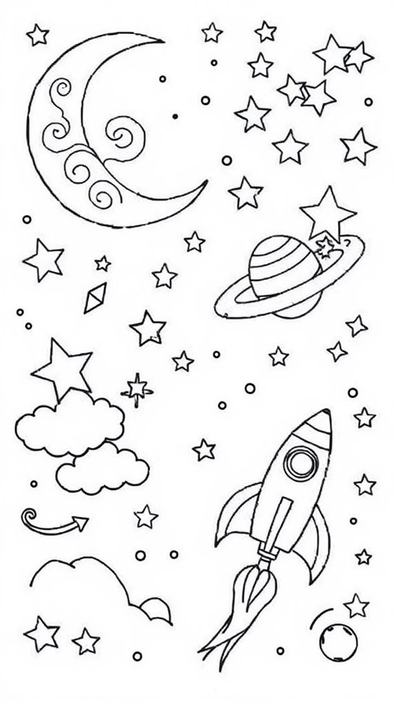 cosmic fantasy coloring activity