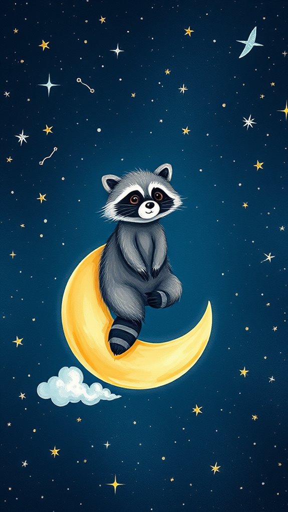 cosmic raccoon artistic illustration