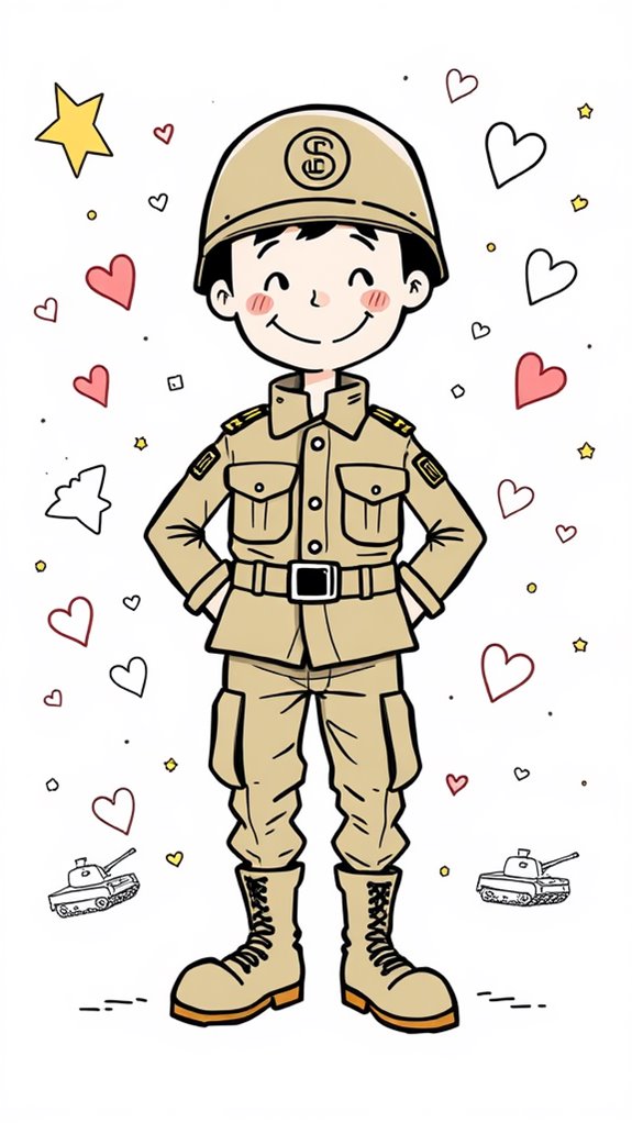 creative military character illustration