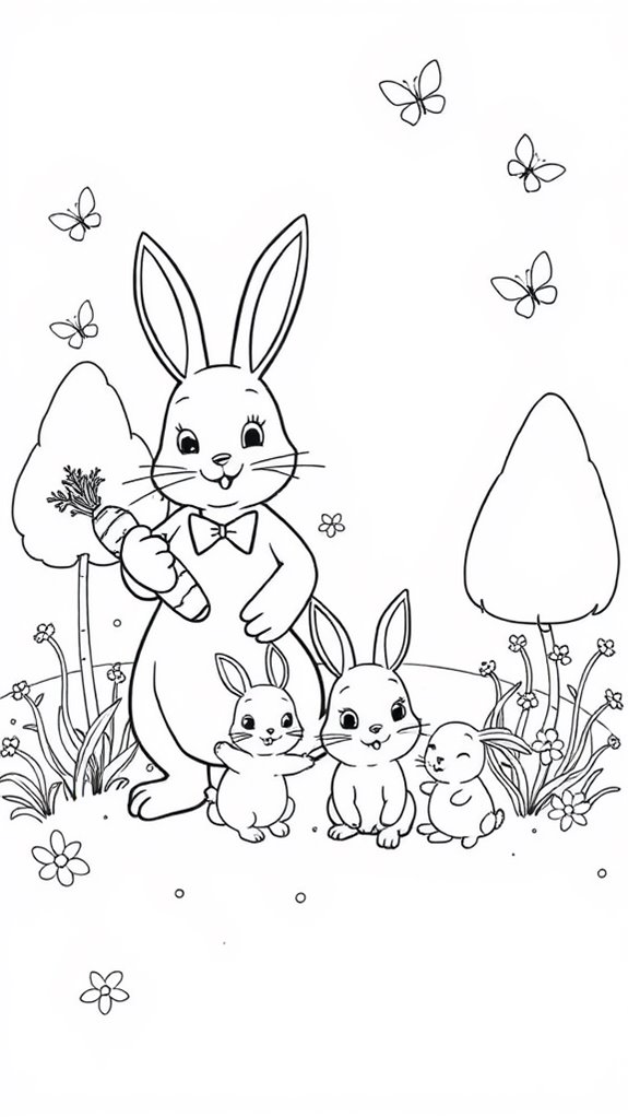 cute rabbits coloring activity