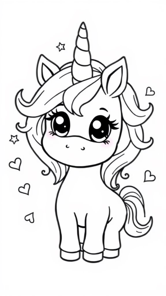 cute unicorn coloring activity