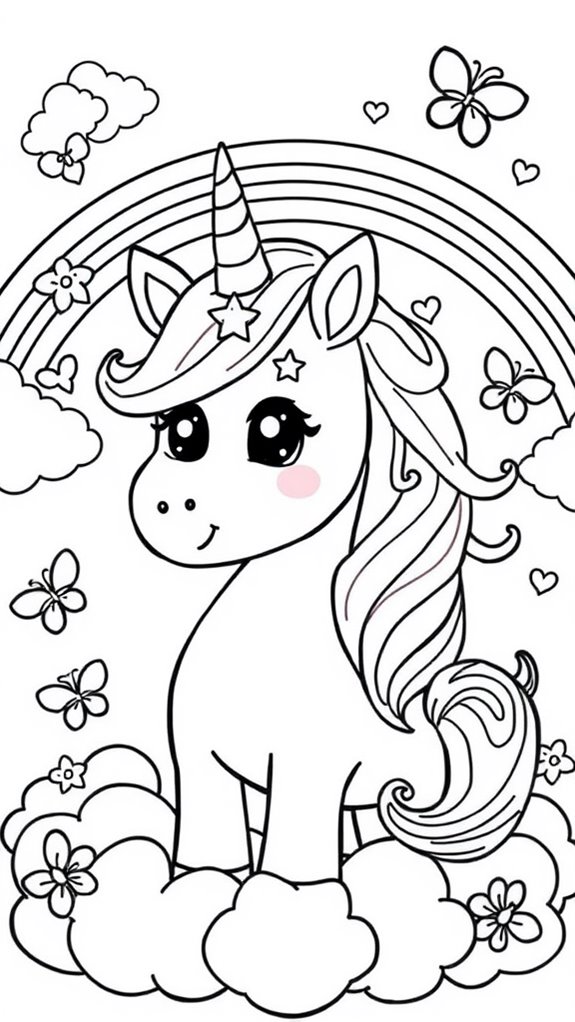 cute unicorn coloring activity